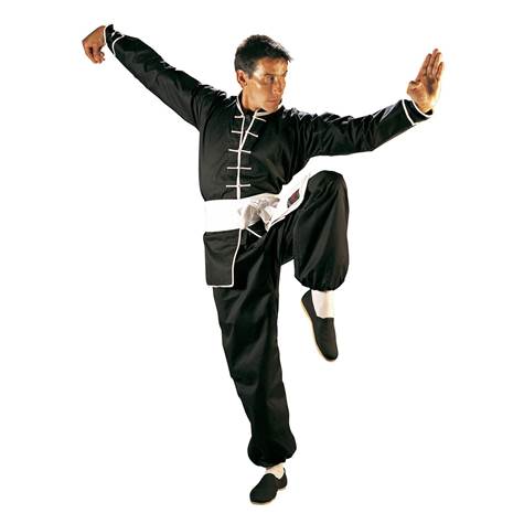 kung fu uniform m/hvit pynt